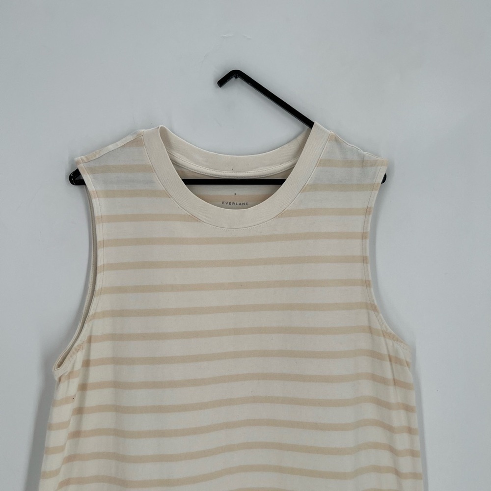 Everlane Minimalist Striped Sleeveless Organic Cotton Midi Dress